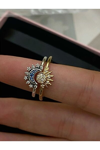 Vi store Çelik Güneş Ay Yüzük