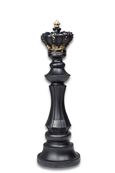 İstoç AVM Biblo Satranç Taşları Takımı 3'lü Set Lüks Tasarım ŞAH VEZİR AT Siyah