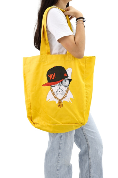 ICONE BAG Жіноча сумка з великим об'ємом з принтом жовтого собаки - для руки ...