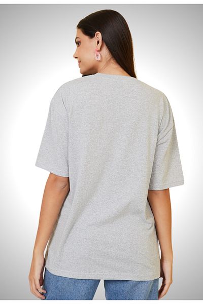 Pink Sky Βαμβακερό μπλουζάκι Oversize Cat Printed