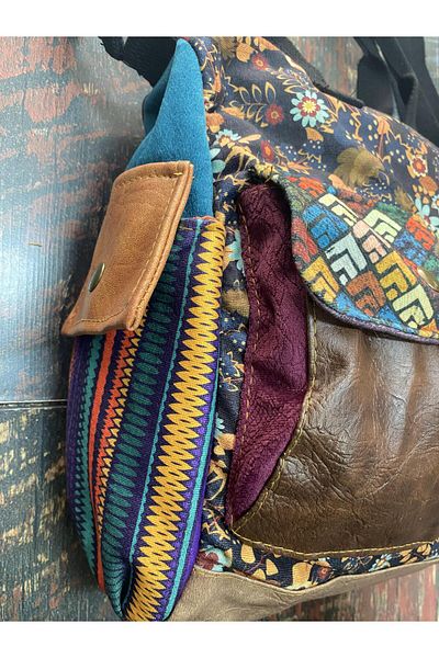 Street Bag Geantă etnică de umăr și mână cu mozaic - Utilizare zilnică și de călătorie, geantă Messenger