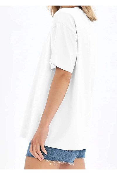 Pink Sky Ikikalp Oversize T-Shirt - Crew Neck, Printed