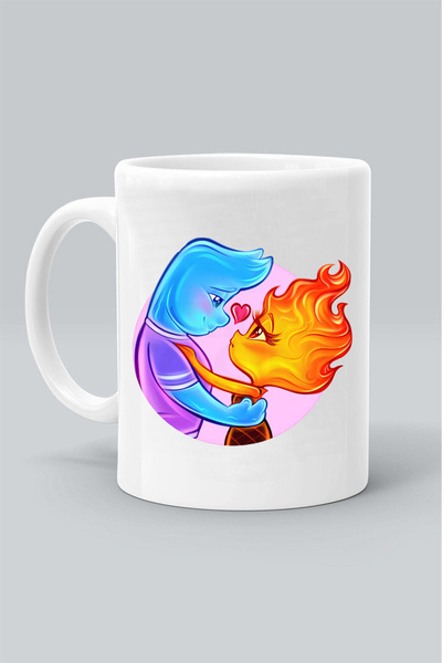 Generic Brand Fire and Water Valentine's Day Design Mix 599 Printed White Mug...