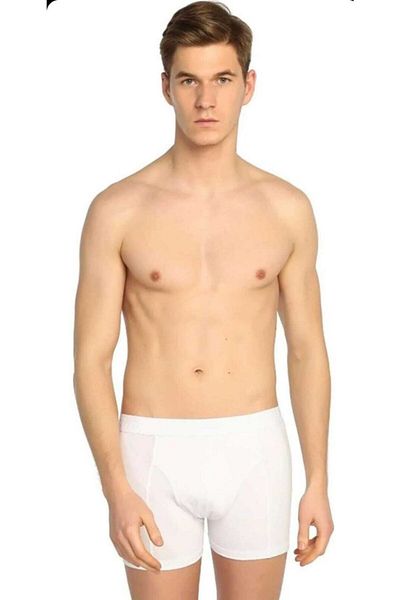 Tutku Ανδρικό 6" White Elestan Lycra Boxer 0114