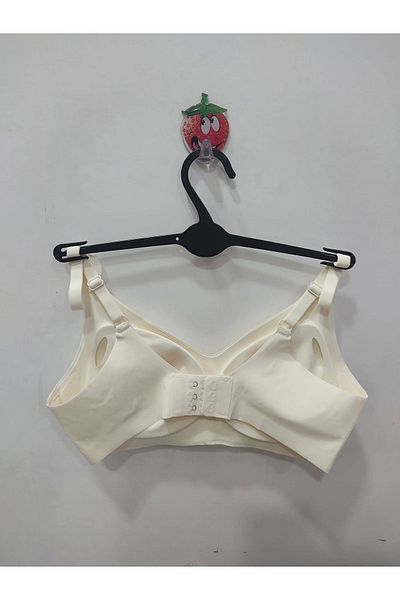 F.K Ecru Bra - FK Laser Cut, No Underwire and Removable Agraf 1241
