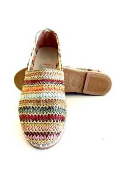 çetin ayakkabı Women's Knitted Summer Espadrille - Multi