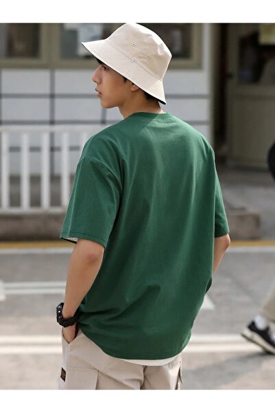 over head oh Чоловіча футболка Oversize - Нефтяно-зелена, з принтом Keep Calm