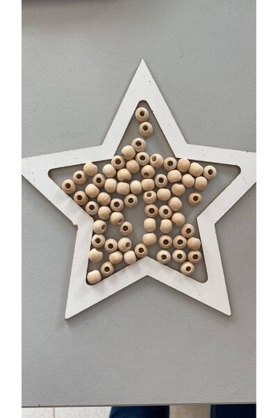 selinaksesuar Pachet economic de 1 kg Mărgele de lemn de culoare naturală bru...