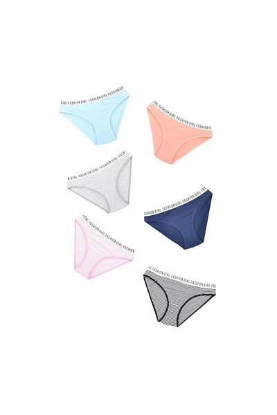 Tutku Chiloți de damă, 6 piese, multicolore, din bumbac Lycra, dimensiune standard, cu talie elastică