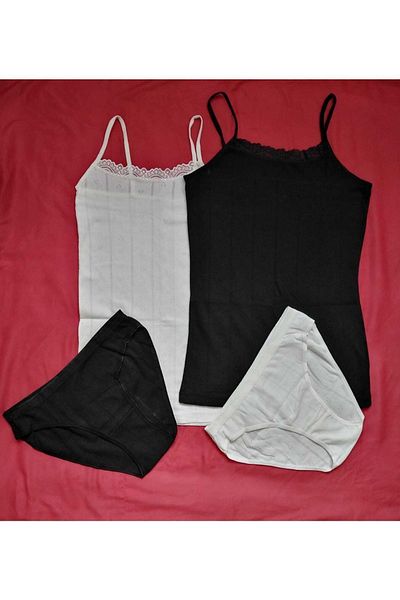 Tutku رياضي نسائي / سراويل داخلية نسائية / سراويل رياضية / سراويل رياضية باللونين الأبيض والأسود