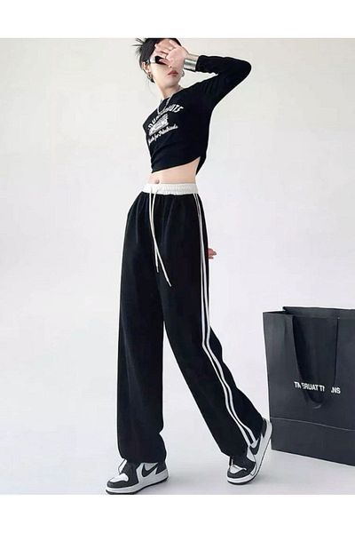 AtegeWear Y2k Stripe Detail Φούτερ/παντελόνι