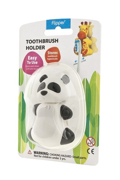 Flipper Flipper Automatic Lid Hygienic Toothbrush Storage Container - Panda