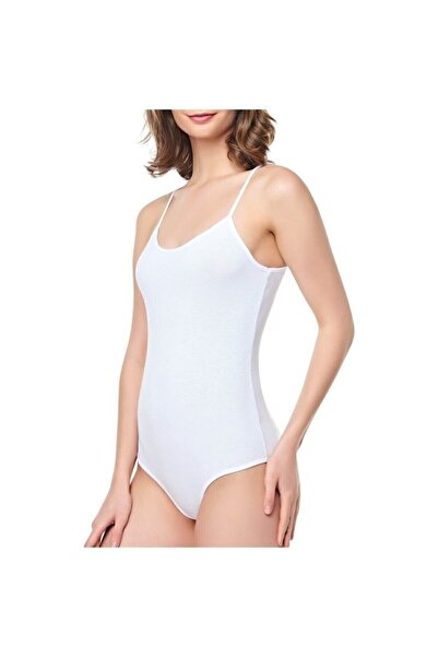 Tutku Body cu curele din frânghie albă din 3 piese pentru femei