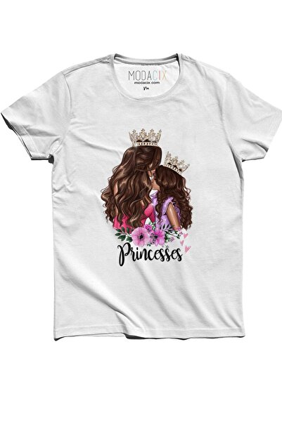 modacix Anne Kız Çocuk Tişört - Prenses Baskılı -  Bedenleri Mevcuttur.
