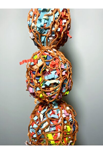 Ciko Kafes Colorful Braided Paper Shredding Bird Toy