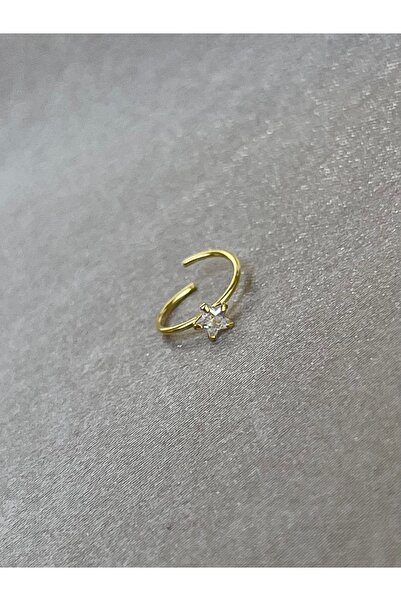 ds denizden silver Gümüş Yıldız Taşlı Halka Helix Piercing - 1 Adet