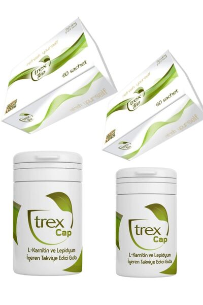 Trexta Trex Tea Karışık Bitkisel Çay - Detox Çayı 2 Paket ve Trex cap 2 Kutu