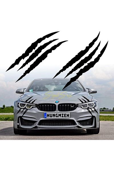 S&S HEDİYELİK EŞYA Monster Claw Compatible Car Vehicle Auto Sticker Sticker Foil
