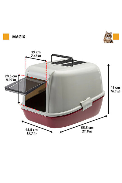 Ferplast KEDİ TUVALET MAGIX - BORDO 45,5 x 55,5 x 39 CM