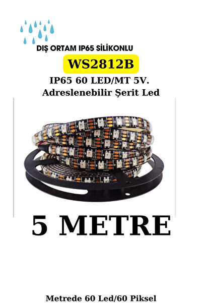 ankarateknik Ws2812b Ip65 Dış Mekan Adreslenebilir Magic Led 5 Volt ( 60 Chip )