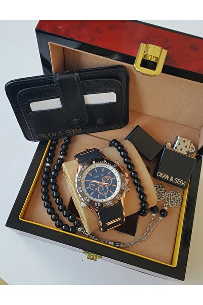 ARPAT WATCH KİŞİYE ÖZEL 5 PARÇA ERKEK SAAT SETİ : SAAT, ÇAKMAK, CÜZDAN , TESB...