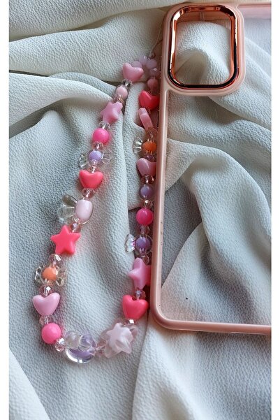 LORESİMA AKSESUAR Pembe Işıltılı Telefon Charmı Telefon Askısı