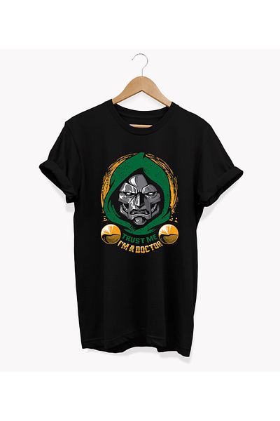 remonz Βαμβακερό μπλουζάκι με στάμπα Doom - Crew Neck, Large Size