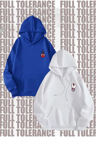 FULL TOLERANCE Γυναικεία Ανδρικά Unisex Hello Kitty Spiderman Lover Couple Συνδυασμός Φούτερ με κουκούλα