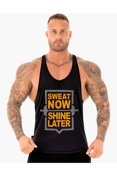 Ghedto Shine Gym Fitness Tank Top Sports Tank Top Black