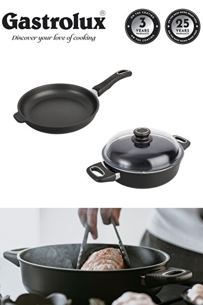 GASTROLUX 3 PARÇA TENCERE & TAVA SETİ 24 CM TAVA 24 CM BASIK TENCERE