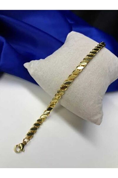 Tunus Arpa Pullu Gold Çelik Bileklik