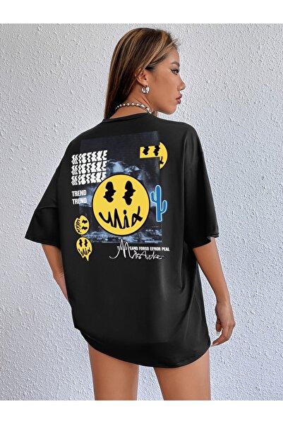 Jose Clothing Tricou oversize imprimat din bumbac organic