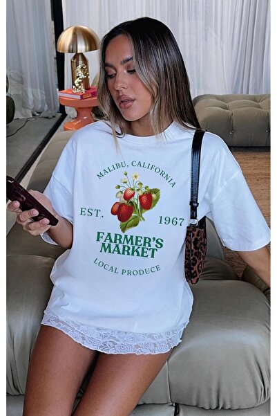 Jose Clothing Tricou oversize imprimat din bumbac organic