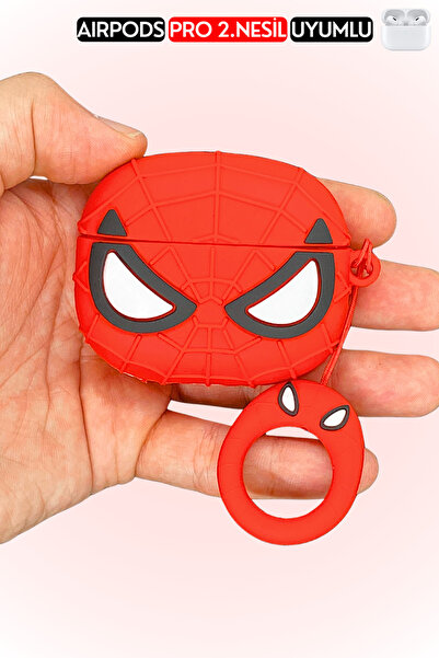 EWEC Pro 2.Nesil Uyumlu Spiderman Figürlü Kulaklık Kılıfı, Örümcek Adam Figür...