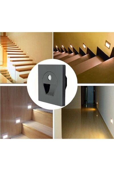 Cata 1w Sensörlü Fotoselli Koridor Led Aydınlatma Ct-5170 - gün ışığı Siyah kasa