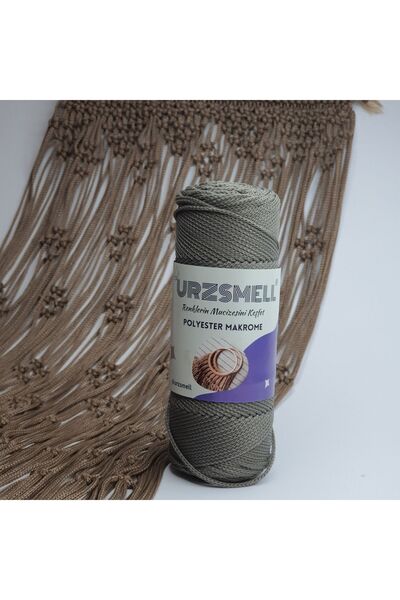urzsmell Polyester Makrome 100gr, 140mt, 3 No. Supla, Çanta Ve Aksesuar Ipliği 63 K.gri