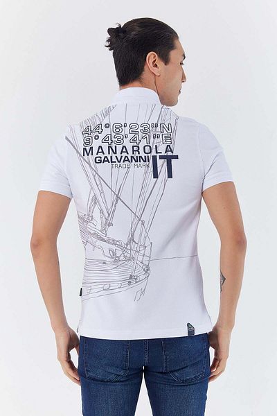 Galvanni White Polo Neck Men's T-shirt - Tandı White