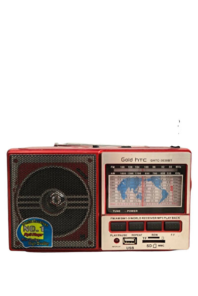 Gold HTC Ghtc 3030 Şarjlı Radyo Usb Sd Mp3 Çalar Player Radyo