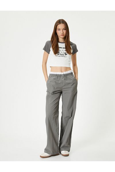 Koton Μπλουζάκι Cat Printed Crop Color Blocked Cotton