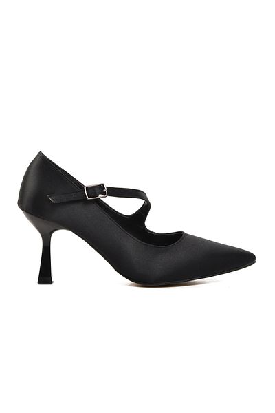 AYAKMOD 357094 Model Black Satin Women's Stiletto