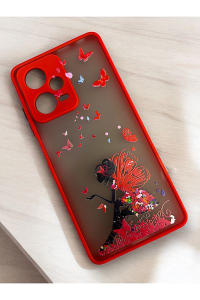 Merwish حافظة Redmi Note 12 Pro (+) Plus المتوافقة مع الكاميرا المزخرفة على شكل فراشة من السيليكون Hux Tpu