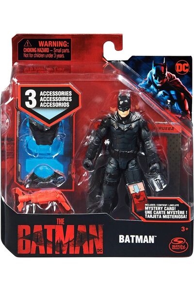 Batman شخصية باتمان السوداء المرخصة الأصلية مع ملحقات ملحقة لعبة رئيسية متصلة بتيار مستمر 10 سم