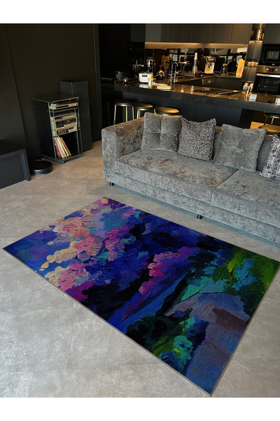 Rugs Modern Halı Pastelne boje, drveće, nebo, reka, moderni dekorativni tepih...