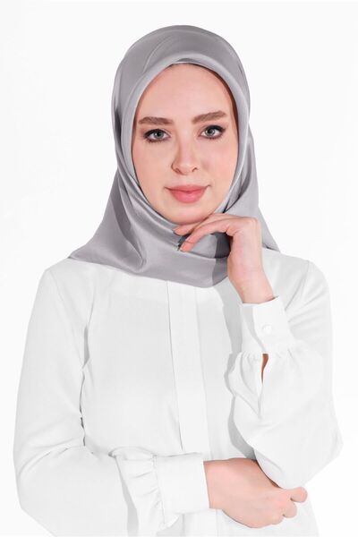 Sunway Kadın Koyu Gümüş Düz Renk Kristal Eşarp