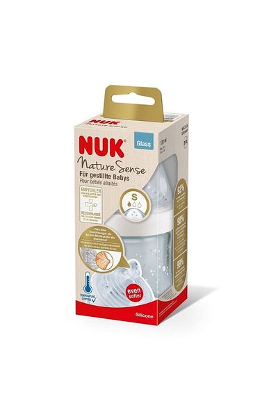 Nuk White 120 ml Nature Sense Glass Baby Bottle