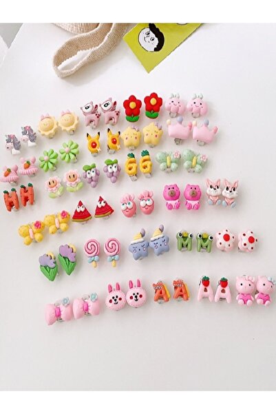 Shisa For Kids 1 Çift Pony Şekilli Klipsli Küpeler Silikondur(50)