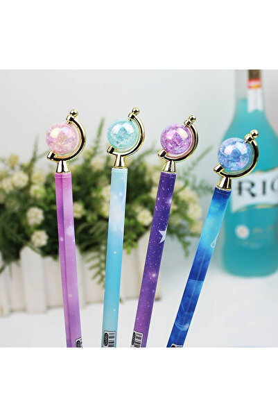 Siriderya 4 Adet Rüya Gibi Yıldızlı Cam Gezegen Jel Kalem Seti- Yazmayı Sihir...