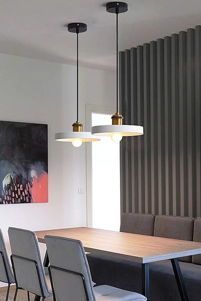 trend avize Loft Modern Design 25 cm Diameter 1 Piece Metal Colored Single Kitchen Room Pendant Lamp Chandelier