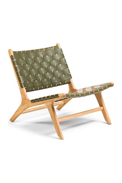 NAPOLYON yeşil gerçek deri berjer