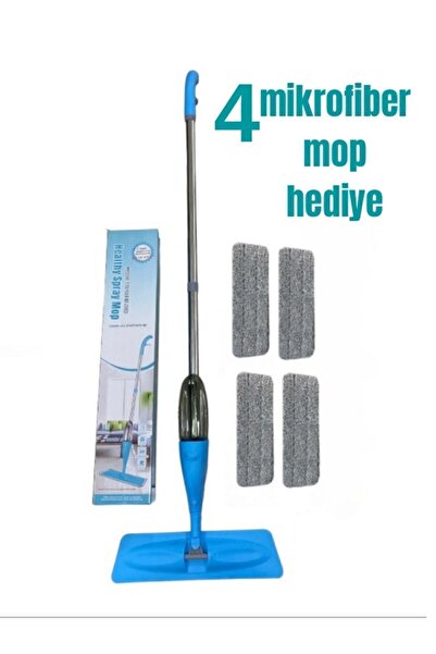 çiçek ev gereçleri 4 Bezli Sprey Mop Deterjan Hazneli Temizlik Seti
